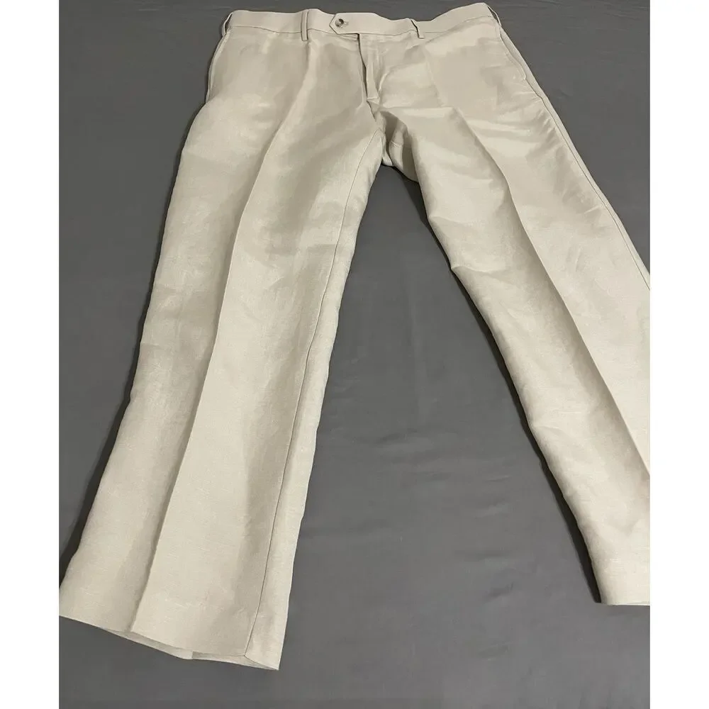 NWT Savane Straight Fit Natural Linen Pants – Men’s 40W x 30L, Beige, MSRP $72